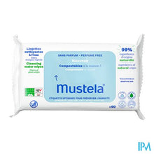 Afbeelding in Gallery-weergave laden, Mustela Reinigende Doekjes Water Z/parfum 60