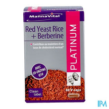 Load image into Gallery viewer, Mannavital Red Yeast Rice+berberine Plat.v-caps 60