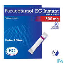 Load image into Gallery viewer, Paracetamol EG Inst.500Mg Vanil-Aardbei Zakje 20