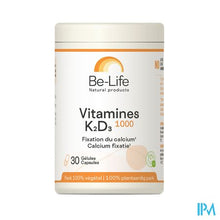 Afbeelding in Gallery-weergave laden, Vitamines K2 D3 1000 Be Life Caps 30
