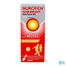 Load image into Gallery viewer, Nurofen Kind Sinaas 4% Susp Suikervrij 150ml
