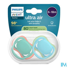 Afbeelding in Gallery-weergave laden, Philips Avent Fopspeen +6m Air Nachtblauw/groen 2