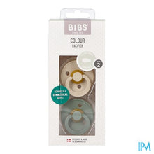 Afbeelding in Gallery-weergave laden, Bibs 2 Fopspeen Symmetric Duo Vanilla/pine 2