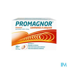 Load image into Gallery viewer, Promagnor: Hoog Gedoseerd Magnesium 450mg (30 Kauwtabletten)