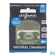 Afbeelding in Gallery-weergave laden, Difrax Fopspeen Natural Newborn Uni/pure Gr./pist.