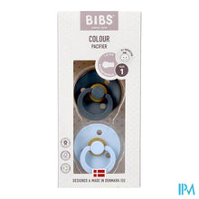 Load image into Gallery viewer, Bibs 1 Fopspeen Duo Iron Baby Blue