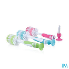 Afbeelding in Gallery-weergave laden, Nuby Flessenborstel met kleinere speenborstel en zuignap