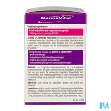 Charger l'image dans la galerie, Mannavital Acetyl l-carnitine Platinum V-caps 60