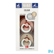 Afbeelding in Gallery-weergave laden, Bibs 1 Fopspeen Duo Glow In Dark Vanilla/blush