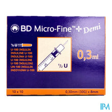 Afbeelding in Gallery-weergave laden, Bd Microfine+ Ins.sp.demi 0,3ml 30g 8mm 100 324826