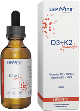Afbeelding in Gallery-weergave laden, Vit D3+k2 Liposomaal Vegan Fl 60ml Lepivits