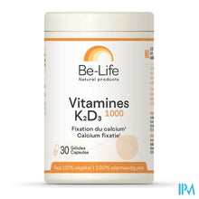 Afbeelding in Gallery-weergave laden, Vitamines K2 D3 1000 Be Life Caps 30