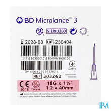 Afbeelding in Gallery-weergave laden, Bd Microlance 3 Hypod.naald 18g 1 1/2"40mm Iv. 100