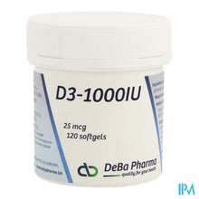Load image into Gallery viewer, D3 1000iu Softgels 120 Deba