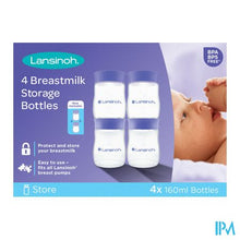 Afbeelding in Gallery-weergave laden, Lansinoh Borstvoeding Bewaarflesjes Melk 3x160ml