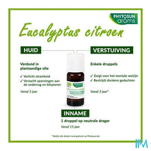 Afbeelding in Gallery-weergave laden, Phytosun Euc. Citroen Fr-bio-01 10ml