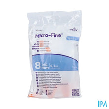 Afbeelding in Gallery-weergave laden, Microfine Insuline Spuit 0,3ml 30g 8mm 10