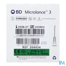 Load image into Gallery viewer, Bd Microlance 3 Naald 21g 5/8 Rb 0,8x16mm Groen100