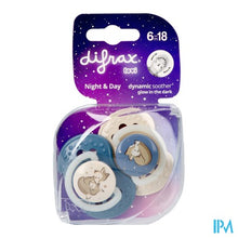 Afbeelding in Gallery-weergave laden, Difrax Dynamic Fopspeen Day&night Assorti 6-18m 2