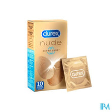 Load image into Gallery viewer, Durex Nude Extra Lube Condoms 10