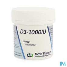 Load image into Gallery viewer, D3 1000iu Softgels 120 Deba