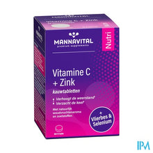 Load image into Gallery viewer, Mannavita Vitamine C + Zink Kauwtabl 60