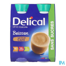 Afbeelding in Gallery-weergave laden, Delical Melkdrank Z/suiker Koffie 4x200ml
