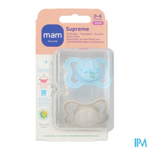 Afbeelding in Gallery-weergave laden, Mam Supreme Fopspeen Silicone 0-6m Blue 2