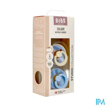 Load image into Gallery viewer, Bibs 1 Fopspeen Studio Duo Block Baby Blue