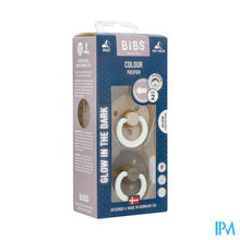 Afbeelding in Gallery-weergave laden, Bibs 2 Fopspeen Duo Glow In Dark Vanilla/oak