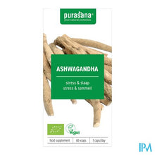 Load image into Gallery viewer, Purasana Vegan Ashwagandha 400mg Bio V-caps 60 Nf