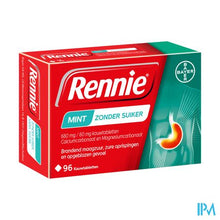 Afbeelding in Gallery-weergave laden, Rennie Mint Z/suiker Kauwtabl 96