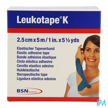 Afbeelding in Gallery-weergave laden, Leukotape K Kleefwindel Elast Blauw 2,5cmx5m 1