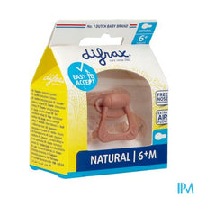Load image into Gallery viewer, Difrax Fopspeen Natural 6m+ Steenrood-print