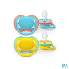 Afbeelding in Gallery-weergave laden, Philips Avent Fopspeen +18m Air Geel/turqouise 2