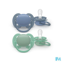 Afbeelding in Gallery-weergave laden, Philips Avent Fopspeen +6m Soft Blauw/groen 2