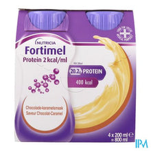 Load image into Gallery viewer, Fortimel Protein 2kcal Karamel&chocolade 4x200ml