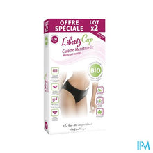 Afbeelding in Gallery-weergave laden, Libertycup Zwart Menstruatieslipje l/xl 40-42 Duo