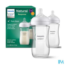 Charger l'image dans la galerie, Philips Avent Natural 3.0 Zuigfles Glas Duo2x240ml