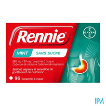 Load image into Gallery viewer, Rennie Mint Z/suiker Kauwtabl 96