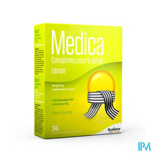 Load image into Gallery viewer, Medica Keeltabletten Lemon 36 zuigtabletten