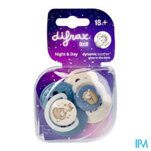 Afbeelding in Gallery-weergave laden, Difrax Dynamic Fopspeen Day&night Assorti 18m+ 2