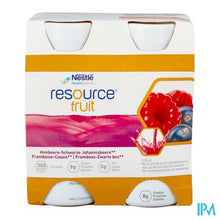 Load image into Gallery viewer, Resource Fruit Framboos Zwart Bes 4x200ml 12415273