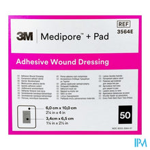 Afbeelding in Gallery-weergave laden, Medipore + Pad 3m 6x10,0cm 50 3564e