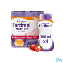 Afbeelding in Gallery-weergave laden, Fortimel Multifiber 1.5kcal aardbei 4x200ml