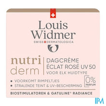 Afbeelding in Gallery-weergave laden, Widmer Nutriderm Dagcreme Eclat Rose Uv 50 Zonder Parfum 50ml