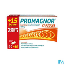 Afbeelding in Gallery-weergave laden, Promagnor: Hoog Gedoseerd Magnesium 450mg (90+15 capsules)