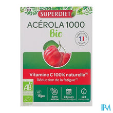 Charger l'image dans la galerie, Superdiet Acerola 1000 Bio Kauwtabl 24