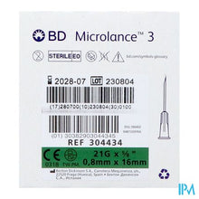 Load image into Gallery viewer, Bd Microlance 3 Naald 21g 5/8 Rb 0,8x16mm Groen100