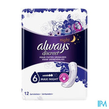 Load image into Gallery viewer, Always Discreet Incontinence Pads Maxi Night Spx12